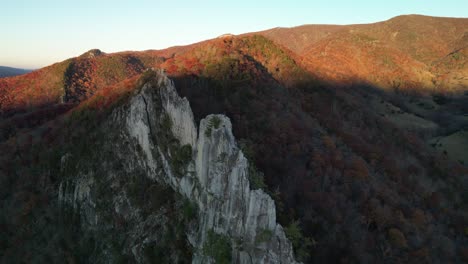 Seneca-Rocks-Drone-Fall-Kletterer-Gipfelabend
