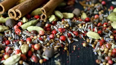 Mixed-spices-close-up-on-a-dark-background-with-texture