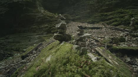 Orbit-Shot-Of-Beautiful-Rocks-Formation-In-Rural-Scene