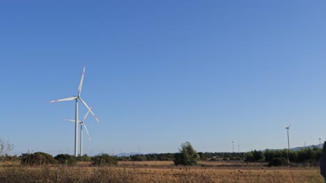Wind-turbine-farm-in-Sardinia,-Italy