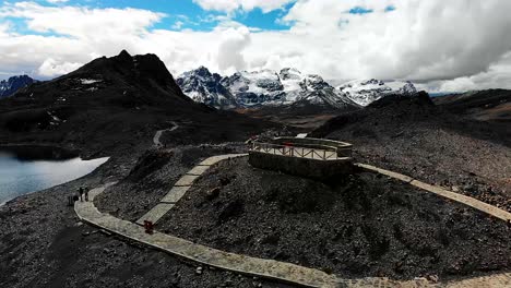 Drone-shot-of-Andes-Mountain,-Pastoruri-Glacier-Nevado-Pastoruri-Huaraz-Huascaran-National-Park,-Peru-Longest-mountain-range-in-the-world,-in-South-America