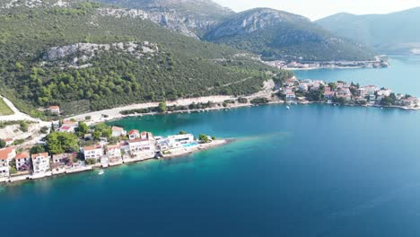 Klek-village-along-the-Adriatic-Sea-in-southern-Dalmatia,-Croatia-close-to-Peljesac-bridge