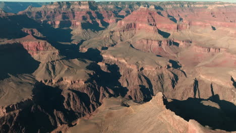 Slow-aerial-dolly-forward-over-dramatic-landscape,-Grand-Canyon-National-Park