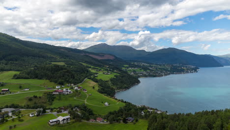Timelapse-of-Norwegian-landscape-at-summer,-Stranda-Sunnmøre