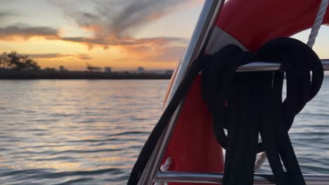 Lifebuoy-ring-at-dusk-or-sunrise