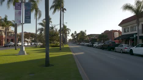4k-Video-During-Golden-Hour-While-Cars-Drive-By-on-Coronado's-Orange-Avenue---November-2022