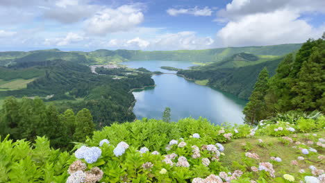 Crater-Lakes-in-Beautiful-Landscape-of-Azores-next-to-Sete-Cidades
