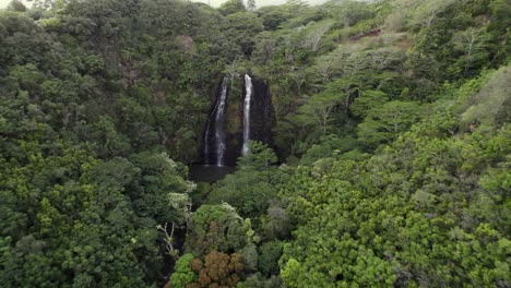 Beautiful-nature-aerial-view-of-famous-Wailua-Falls