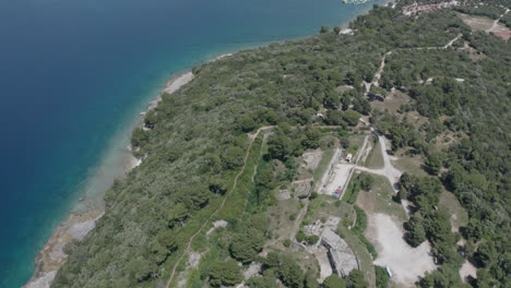Croatia-drone-shot-of-the-coast-in-4K