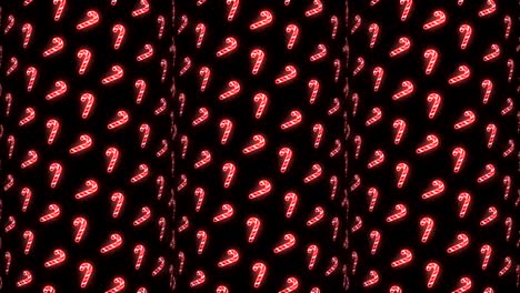 Neon-Christmas-Pattern-Background-of-Candy-Cane-in-Red-White-and-Black-Looping-animation