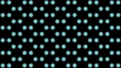 Neon-Christmas-Pattern-Background-of-Snowflake-in-White-and-Black-Looping-animation