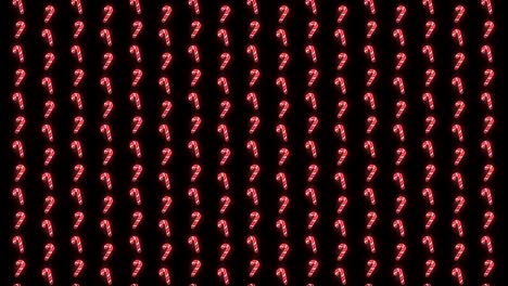 Neon-Christmas-Pattern-Background-of-Candy-Cane-in-Red-White-and-Black-Looping-animation