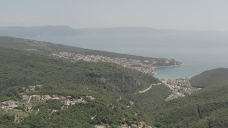 Croatia-drone-shot-of-the-coast-in-4K