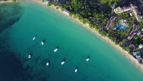 áfrica-Océano-índico-Seychelles-Beauvallon-Playa-Yate-Drone-Disparo