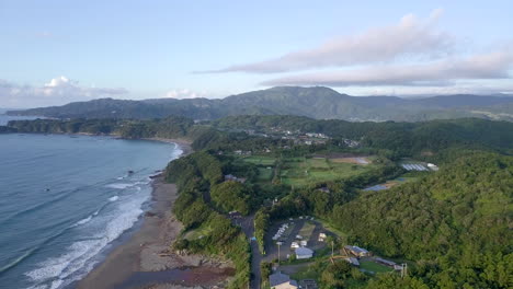 Aerial-view-of-Shikoku,-Nakamura-beach