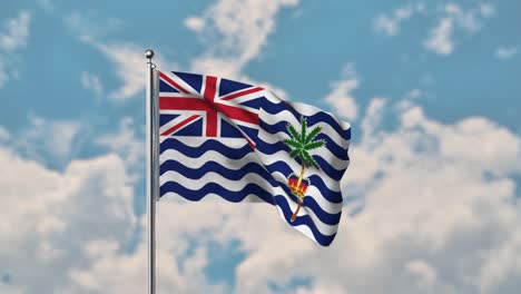 British-Indian-Ocean-Territory-flag-waving-in-the-blue-sky-realistic-4k-Video
