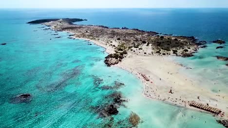 Breathtaking-Peninsula-Sandbar-of-Elafonessi-Beach-on-Crete,-Greece