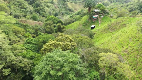 House-inside-the-Colombian-mountains,-video-made-with-drone