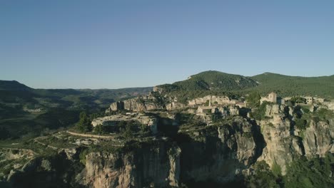 Magnificent-Landscape-View-Of-Rocky-Mountains-In-Tarragona-Catalonia-Spain---aerial-shot
