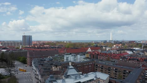 Shot-of-Malmö-with-Turning-Torso-and-Kronprinsen-in-shot