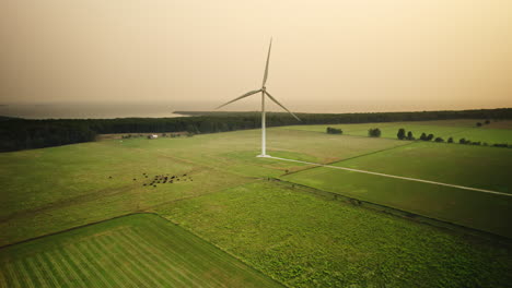 Drohnenaufnahmen-Einer-Windkraftanlage,-Die-Energie-Aus-Wind-Erzeugt