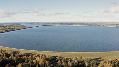 Aerial-view-of-Kruonis-Pumped-Storage-Plant-located-in-Lithuania,-Baltic-States,-Europe