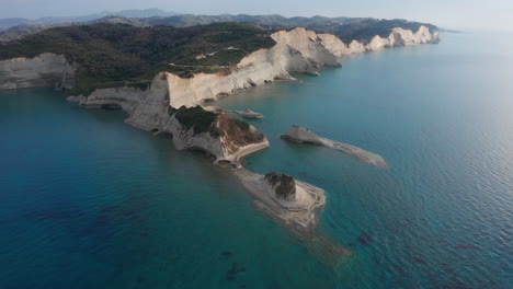 Quality-DJI-drone-footage-of-Cape-Drastis-located-in-Corfu-island,-Greece