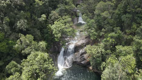 Tiered-Cascade-Of-Josephine-Falls-In-Wooroonooran-National-Park-In-Cairns-Region-In-Far-North-Queensland,-Australia