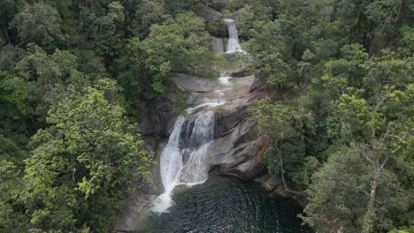 Beautiful-Josephine-Falls-in-the-forest-of-Queensland,-Australia--Aerial