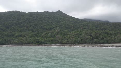 View-From-The-Coral-Sea-Of-Picturesque-Rainforest-Of-Daintree-National-Park-In-Queensland-With-Overcast