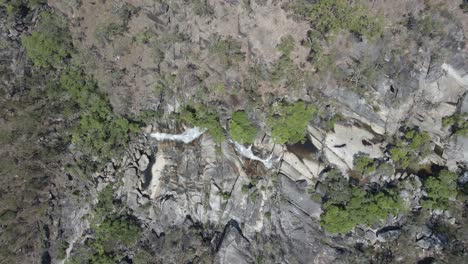 Aerial-Topdown-Of-Davies-Creek-Falls-In-Far-North-Queensland,-Australia