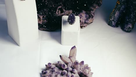 Close-up-shot-of-jewelry-made-of-amethyst