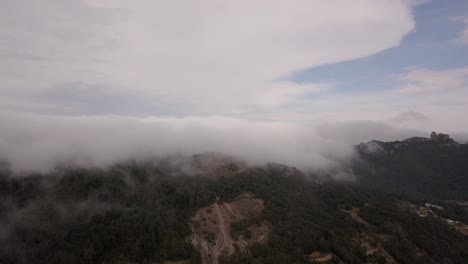 Mexico-mountains-with-clouds,-aerial-shot
