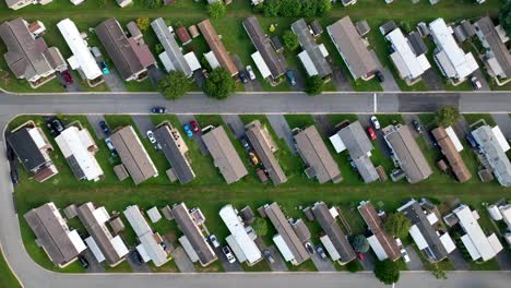 Top-down-aerial-of-mobile-home-park-in-USA