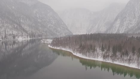 Aerial-drone-of-European-winter-lake---Ungraded