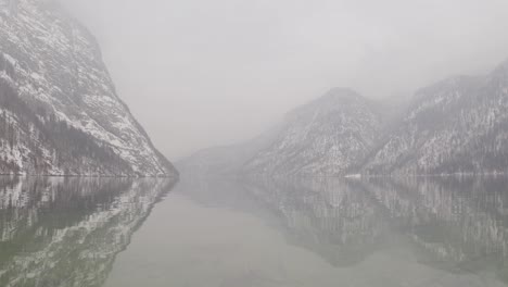 Aerial-drone-of-European-winter-lake---Ungraded