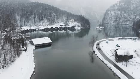 Aeiral-drone-of-European-winter-lake