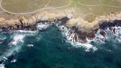 Central-Coast-coastline-with-waves-hitting-cliffside