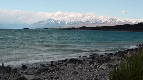 Picturesque-shore-of-Lake-Pukaki-on-a-windy-spring-day