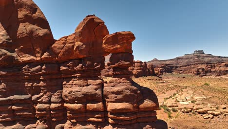 Fly-through-of-a-rock-formation-on-the-Chicken-Corners-trail-outside-of-Moab-Utah-during-the-summer