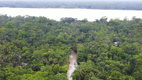 Aerial-rural-countryside-landscape-with-forest-and-river-in-Bangladesh