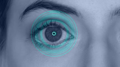 Woman-eye-with-face-recognition-technology-and-HUD-around-eye
