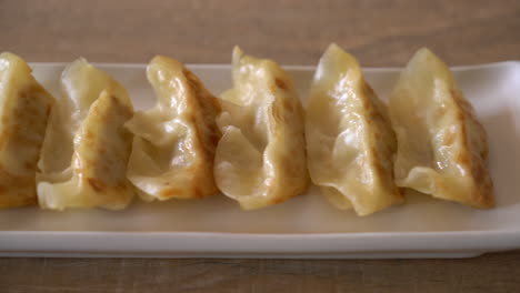 Japanese-gyoza-or-dumplings-snack-with-soy-sauce