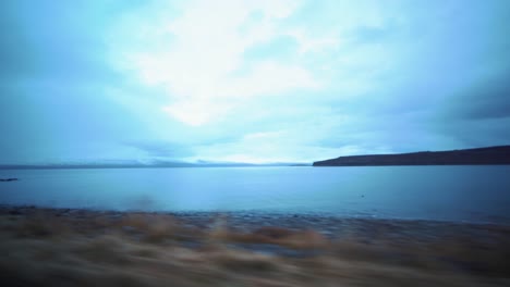 View-from-the-car-while-driving-on-the-ocean-shore-in-Iceland