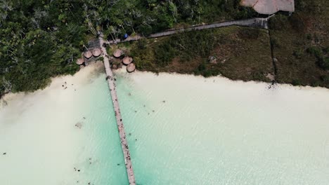 Drone-view-of-Kaan-Luum-lagoon-in-Tulum,-Quintana-Roo-in-Mexico