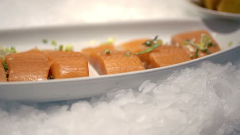 Slice-of-salmon-filet-on-ice