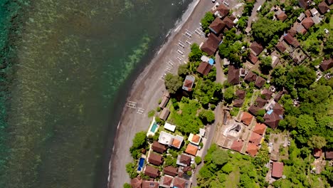 Aerial-drone-flyover-the-coastline-of-Bali