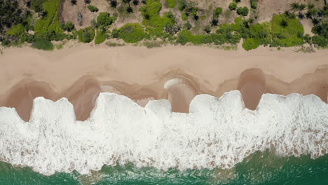 Aerial:-Drone-Sri-Lanka-hovering-ocean-waves-wash-up