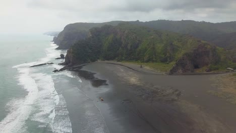 Aerial-view-of-the-Union-Bay-end-of-Karekare-Beach-in-New-Zealand