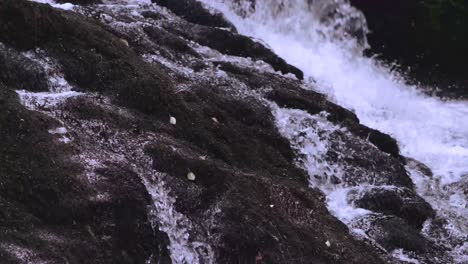 Wasser-Rieselt-Felsen-Am-Wasserfall-Hinunter